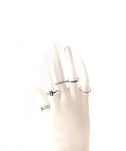 5 Pieces Asssorted Fashionable Ring Set RZ320003 SILVER